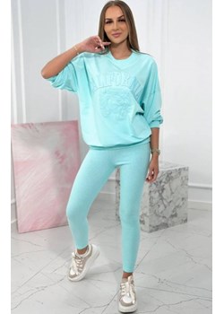 Komplet bawełniany California miętowy ze sklepu intimiti.pl w kategorii Dresy damskie - zdjęcie 187870807