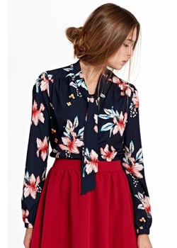 *Nife B94K/G bluzka w kwiaty granatowa ze sklepu intimiti.pl w kategorii Bluzki damskie - zdjęcie 187870879