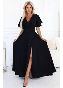 Numoco 581-7 JENNIFER długa suknia z rozcięciem na nogę, rękawkiem i dekoltem ze sklepu intimiti.pl w kategorii Sukienki - zdjęcie 187871088