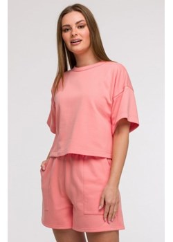 Bewear B294 bluza oversize z krótkimi rękawami koralowa ze sklepu intimiti.pl w kategorii Bluzy damskie - zdjęcie 187871168