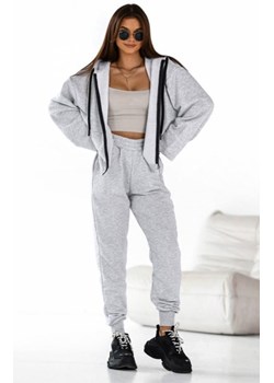 Dwuczęściowy komplet dresowy Suwak szary ze sklepu intimiti.pl w kategorii Dresy damskie - zdjęcie 187871188