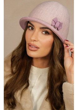 Kamea Dante kapelusz damski zimowy w pepitkę ciemny róż ze sklepu intimiti.pl w kategorii Kapelusze damskie - zdjęcie 187871257