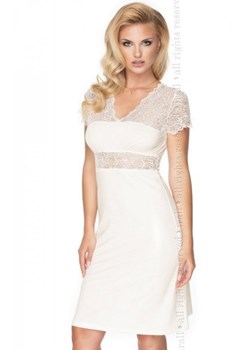 Elegancka koszulka nocna damska Maxi ecru Cameron ze sklepu intimiti.pl w kategorii Koszule nocne - zdjęcie 187871347