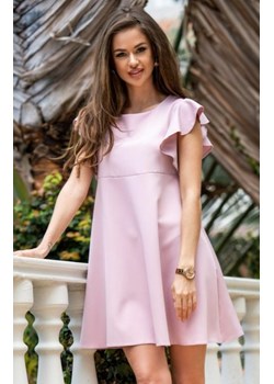 Awama A643 trapezowa mini sukienka pudrowy róż ze sklepu intimiti.pl w kategorii Sukienki - zdjęcie 187871499
