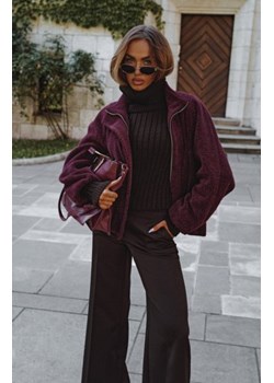 Moe kurtka z płaszczowej dzianiny bordowa M885 ze sklepu intimiti.pl w kategorii Płaszcze damskie - zdjęcie 187871515