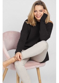 MKM SWE169 dzianinowa bluza czarna ze sklepu intimiti.pl w kategorii Swetry damskie - zdjęcie 187871529