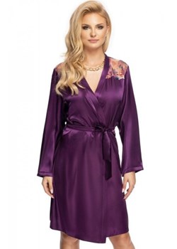 Shelby satynowy szlafrok damski fiolet ze sklepu intimiti.pl w kategorii Szlafroki damskie - zdjęcie 187871689