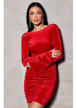 Brokatowa mini sukienka welurowa Dolores czerwona ze sklepu intimiti.pl w kategorii Sukienki - zdjęcie 187871728