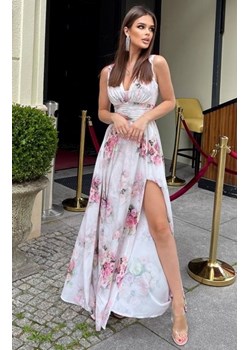Elegancka sukienka maxi w kwiaty 245-04 ze sklepu intimiti.pl w kategorii Sukienki - zdjęcie 187871888