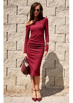 Sukienka midi one shoulder z drapowaniem ze sklepu intimiti.pl w kategorii Sukienki - zdjęcie 187872025