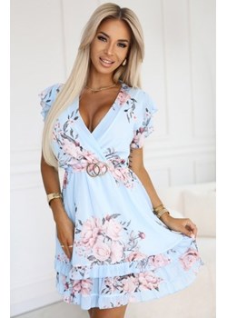 Numoco 468-3 PATRIZIA sukienka z kopertowym dekoltem, paskiem i krótkim rękawkiem ze sklepu intimiti.pl w kategorii Sukienki - zdjęcie 187872145