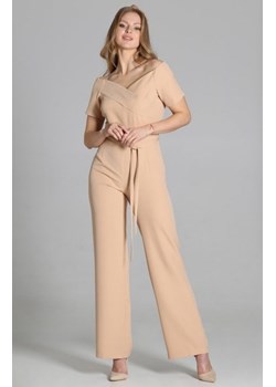 Kombinezon z dekoltem typu carmen beżowy KB116 ze sklepu intimiti.pl w kategorii Kombinezony damskie - zdjęcie 187872196