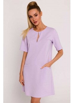 Moe sukienka trapezowa z kieszonkami fiołkowa M788 ze sklepu intimiti.pl w kategorii Sukienki - zdjęcie 187872479