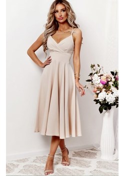 Duet Tifani rozkloszowana sukienka midi beżowa ze sklepu intimiti.pl w kategorii Sukienki - zdjęcie 187872698