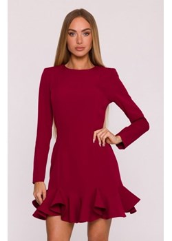 Moe sukienka z falbankami bordowa M880 ze sklepu intimiti.pl w kategorii Sukienki - zdjęcie 187872725