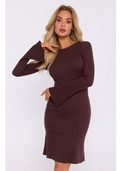 Moe sukienka z poszerzonymi rękawami brązowa M821 ze sklepu intimiti.pl w kategorii Sukienki - zdjęcie 187872785