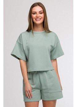 Bewear B294 bluza oversize z krótkimi rękawami miętowa ze sklepu intimiti.pl w kategorii Bluzy damskie - zdjęcie 187873029