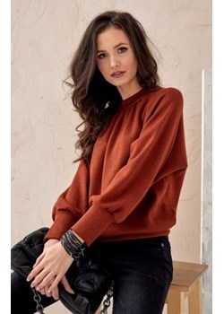 Oversizowa bluzka z golfem brązowa 0130 ze sklepu intimiti.pl w kategorii Bluzki damskie - zdjęcie 187873187