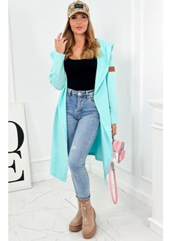 Długa bluza z kapturem miętowa ze sklepu intimiti.pl w kategorii Bluzy damskie - zdjęcie 187873218
