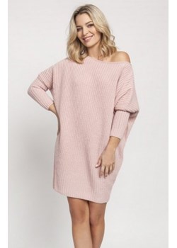 MKM SWE189 dzianinowa sukienka różowa ze sklepu intimiti.pl w kategorii Swetry damskie - zdjęcie 187873266