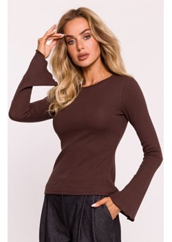Moe bluzka z poszerzonymi rękawami brązowa M806 ze sklepu intimiti.pl w kategorii Bluzki damskie - zdjęcie 187873279