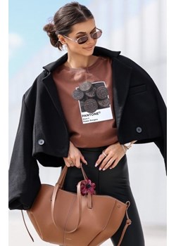 Oversizowy t-shirt Oreo brązowa ze sklepu intimiti.pl w kategorii Bluzki damskie - zdjęcie 187873396