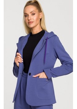 Moe sportowy żakiet damski z kapturem blue M691 ze sklepu intimiti.pl w kategorii Marynarki damskie - zdjęcie 187873499