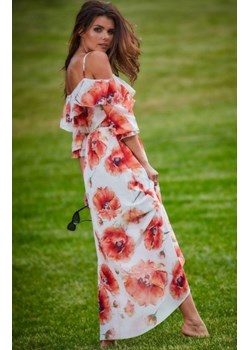 Długa sukienka letnia hiszpanka biało-czerwona A311 ze sklepu intimiti.pl w kategorii Sukienki - zdjęcie 187873795