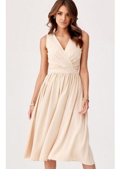 Szyfonowa sukienka midi beżowa 399 ze sklepu intimiti.pl w kategorii Sukienki - zdjęcie 187873919