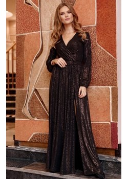 Roco 0227 wieczorowa sukienka ze złotym połyskiem ze sklepu intimiti.pl w kategorii Sukienki - zdjęcie 187873967