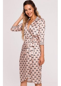 Satynowa sukienka z nadrukiem M668/3 ze sklepu intimiti.pl w kategorii Sukienki - zdjęcie 187874218