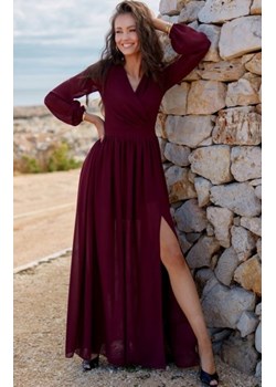 Wieczorowa sukienka maxi bordowa 0257 ze sklepu intimiti.pl w kategorii Sukienki - zdjęcie 187874376
