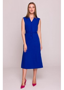 Stylove S410 sukienka z wiązaniem w dekolcie chabrowa ze sklepu intimiti.pl w kategorii Sukienki - zdjęcie 187874379