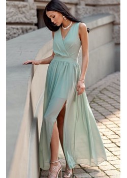 Długa szyfonowa sukienka 0213 miętowa ze sklepu intimiti.pl w kategorii Sukienki - zdjęcie 187874627