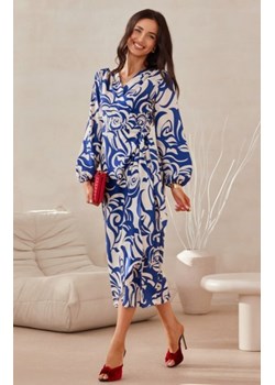 Camellia przekładana sukienka midi z wiązaniem w kwiaty 11F ze sklepu intimiti.pl w kategorii Sukienki - zdjęcie 187874657