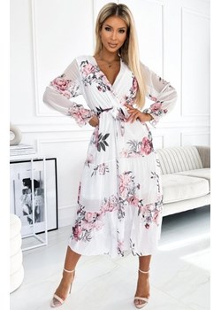 Numoco 436-2 VALENTINA sukienka midi z dekoltem i paskiem ze sklepu intimiti.pl w kategorii Sukienki - zdjęcie 187874769