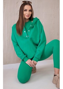 Komplet 3 w 1 bluza, top i legginsy zielony ze sklepu intimiti.pl w kategorii Dresy damskie - zdjęcie 187874809