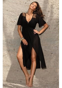 Długa tunika plażowa Vera Nero M-567 ze sklepu intimiti.pl w kategorii Odzież plażowa - zdjęcie 187874849