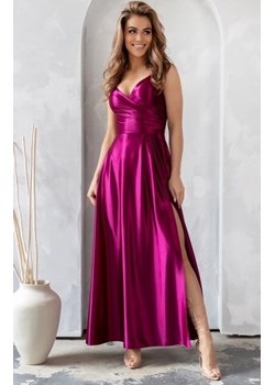 Nifiko Stella satynowa długa sukienka fioletowa ze sklepu intimiti.pl w kategorii Sukienki - zdjęcie 187875237