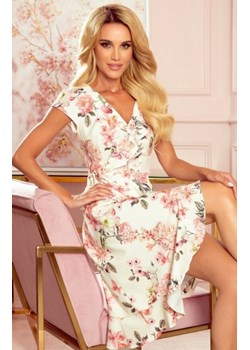 Kopertowa sukienka w kwiaty Numoco 349-1 ze sklepu intimiti.pl w kategorii Sukienki - zdjęcie 187875305