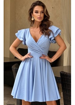 Bicotone rozkloszowana sukienka błękitna z falbankami 281 ze sklepu intimiti.pl w kategorii Sukienki - zdjęcie 187875316