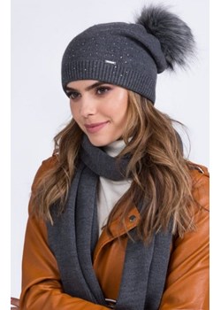 Kamea Maja czapka z pomponem grafitowa ze sklepu intimiti.pl w kategorii Czapki zimowe damskie - zdjęcie 187875498