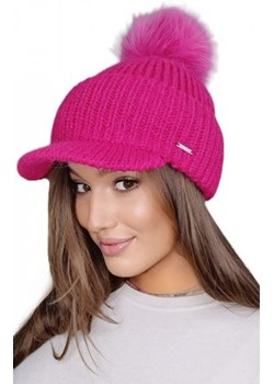 Kamea Amarylis czapka z daszkiem i pomponem różowa ze sklepu intimiti.pl w kategorii Czapki zimowe damskie - zdjęcie 187876707