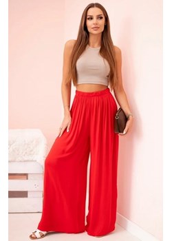 Spodnie damskie szerokie z gumką w pasie czerwone ze sklepu intimiti.pl w kategorii Spodnie damskie - zdjęcie 187876725