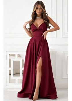 Elegancka bordowa balowa sukienka z kieszeniami ze sklepu intimiti.pl w kategorii Sukienki - zdjęcie 187876827