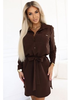 Numoco 284-5 CAMILLE koszulowa sukienka z kieszeniami i wiązaniem ze sklepu intimiti.pl w kategorii Sukienki - zdjęcie 187876838