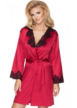 Satynowy szlafrok bordowy Juniper ze sklepu intimiti.pl w kategorii Koszule nocne - zdjęcie 187876985