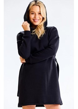 Dresowa sukienka z kapturem czarna M331 ze sklepu intimiti.pl w kategorii Sukienki - zdjęcie 187877009