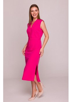 Stylove S410 sukienka z wiązaniem w dekolcie różowa ze sklepu intimiti.pl w kategorii Sukienki - zdjęcie 187877177