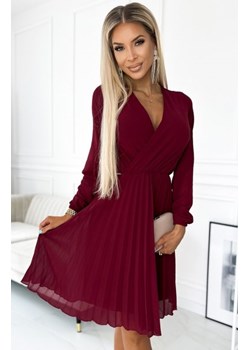 Numoco 313-15 ISABELLE plisowana sukienka z długim rękawem i dekoltem ze sklepu intimiti.pl w kategorii Sukienki - zdjęcie 187877318
